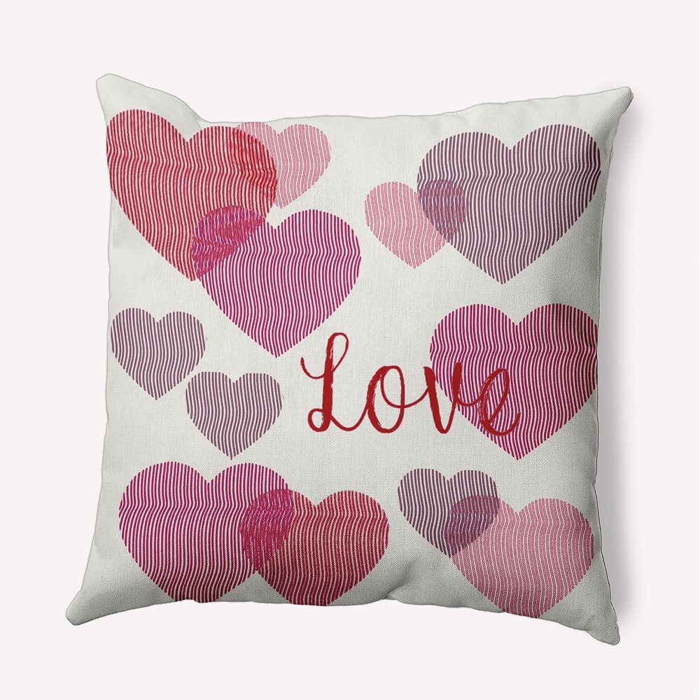 Colliding Hearts Valentines Day Decorative Throw Pillow