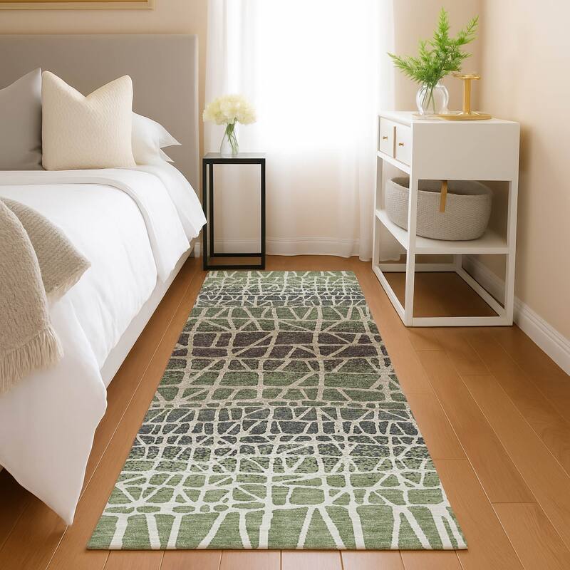 Machine Washable Indoor/ Outdoor Boho Global Chantille Rug