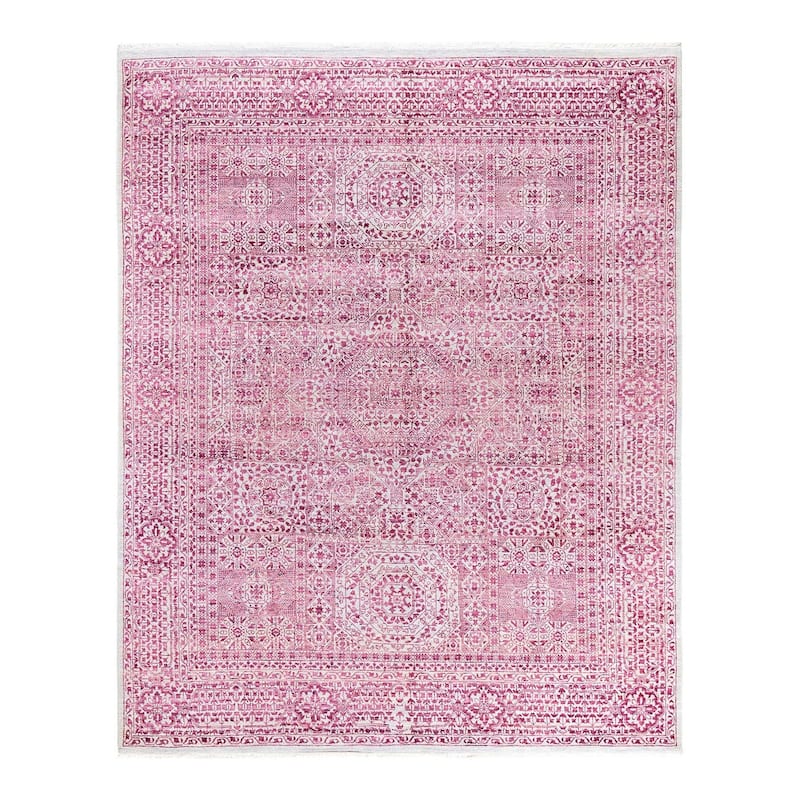 Ikat One-of-a-Kind Handmade Area Rug, Pink - 8' 1" x 10' 0"