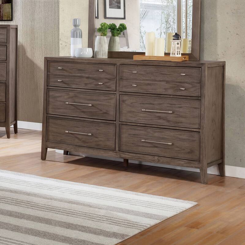 Wria Transitional Grey 56-inch Wide 6-Drawer Solid Wood Dresser by Furniture of America - Warm Grey