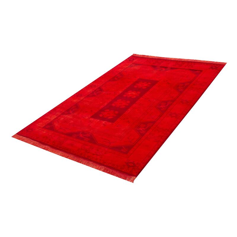 ECARPETGALLERY Hand-knotted Color Transition Light Red Wool Rug - 6'6 x 9'6