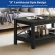 preview thumbnail 3 of 51, Moasis Farmhouse Coffee Table with Shelf, 2-Tier Center Table for Living Room