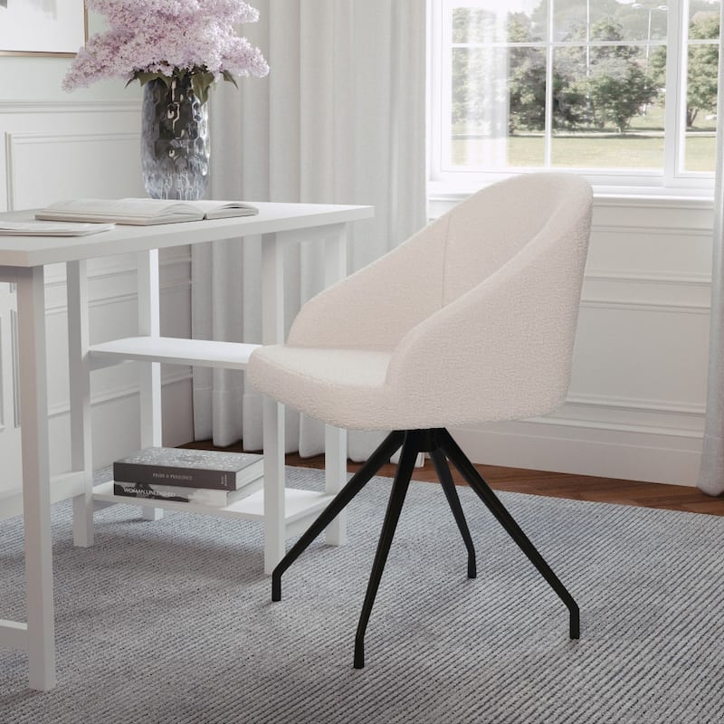 Martha Stewart Upholstered Stationary Swivel Home Office Chair
