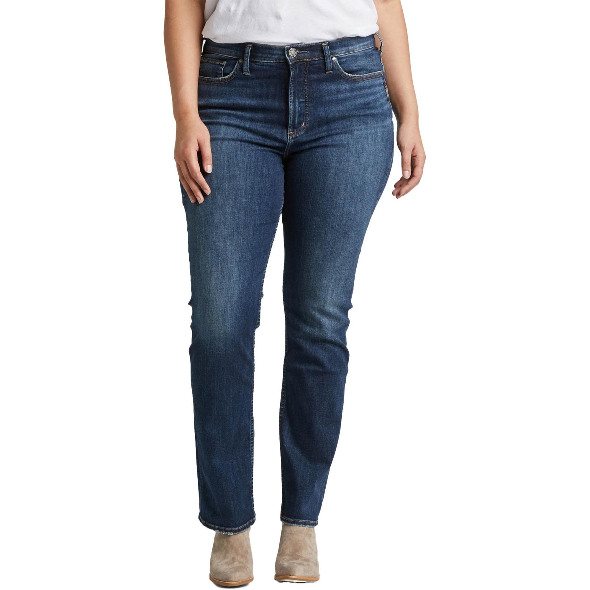 womens silver straight leg jeans
