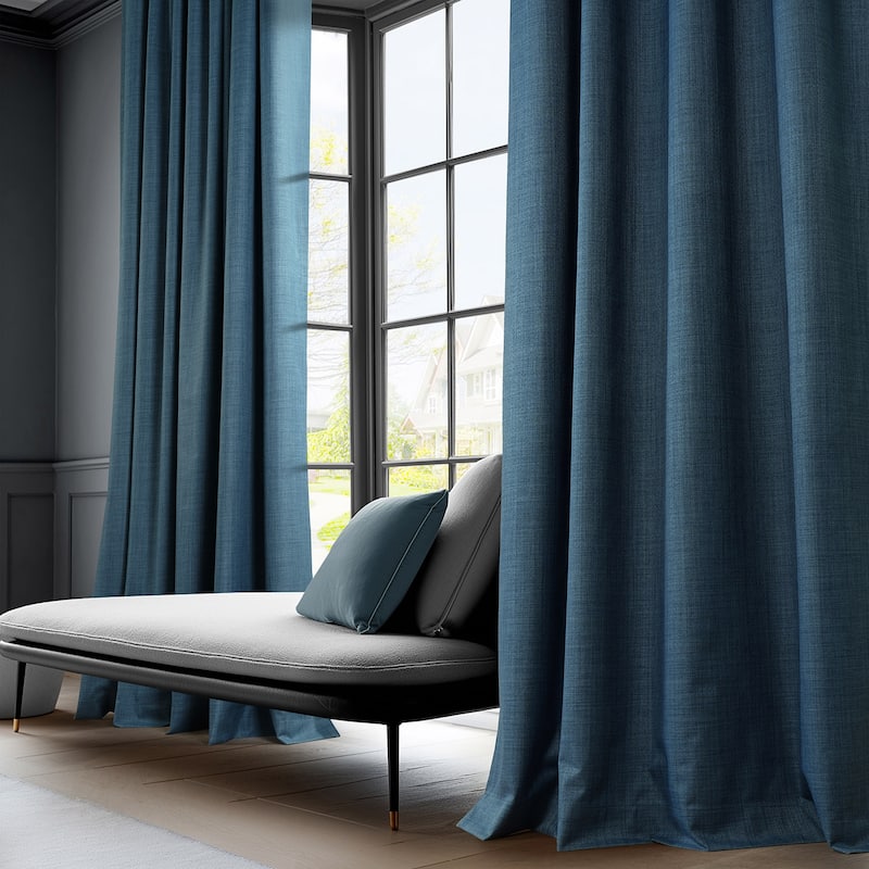 Exclusive Fabrics Vienna Basic Solid Linen Curtains (2 Panel) Blackout Curtains For Bedroom & Living Room Curtains