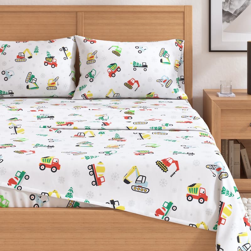 Linery & Co. Christmas Turkish Cotton Double-Brushed Flannel Bed Sheet Set