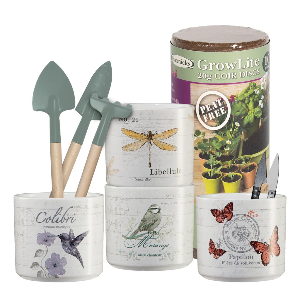 Vintage Animals Indoor Ceramic Plant Pot Kit (Set of 4) - 3.1" Dia