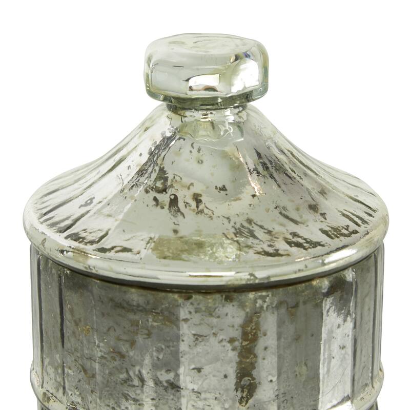 Glass Stackable Living Room Decorative Jars - Set of 2 Gray - Roche River Decor