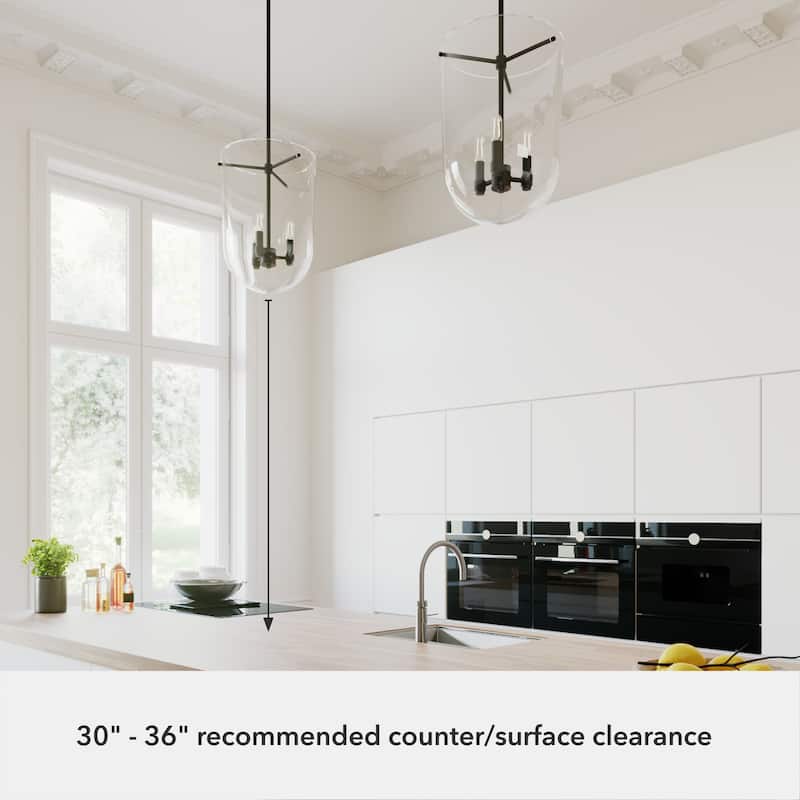 Hunter Sacha 3-Light Pendant - Entry, Dining Room, Kitchen Island - Transitional, Contemporary