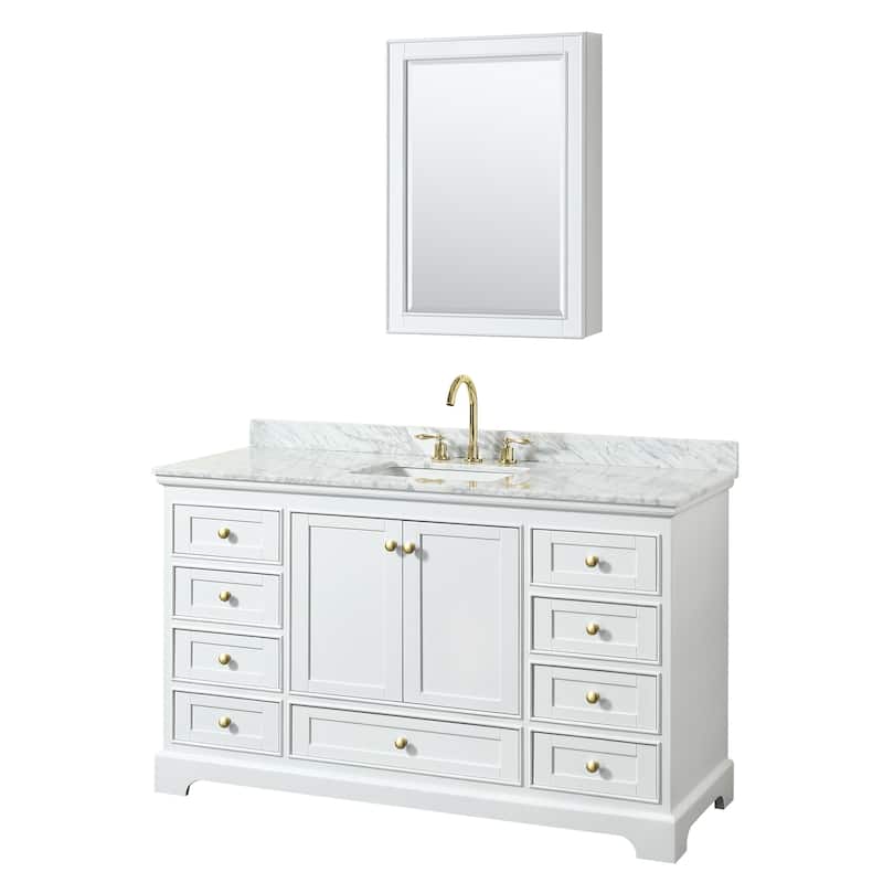 Wyndham Collection Deborah 60" Free Standing Single Vanity Set with