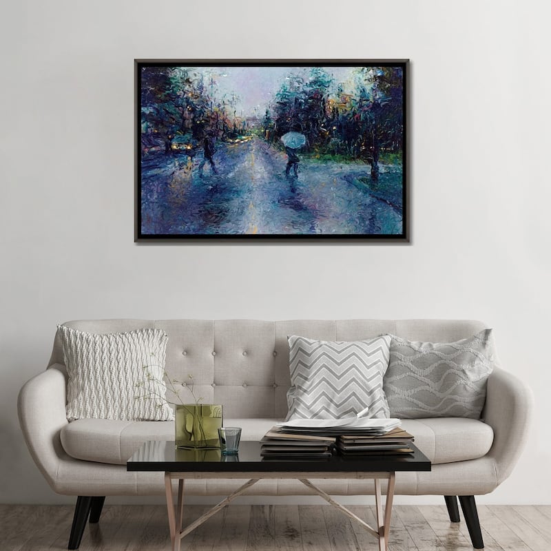 iCanvas "Slippery Sidewalk" by Iris Scott Framed
