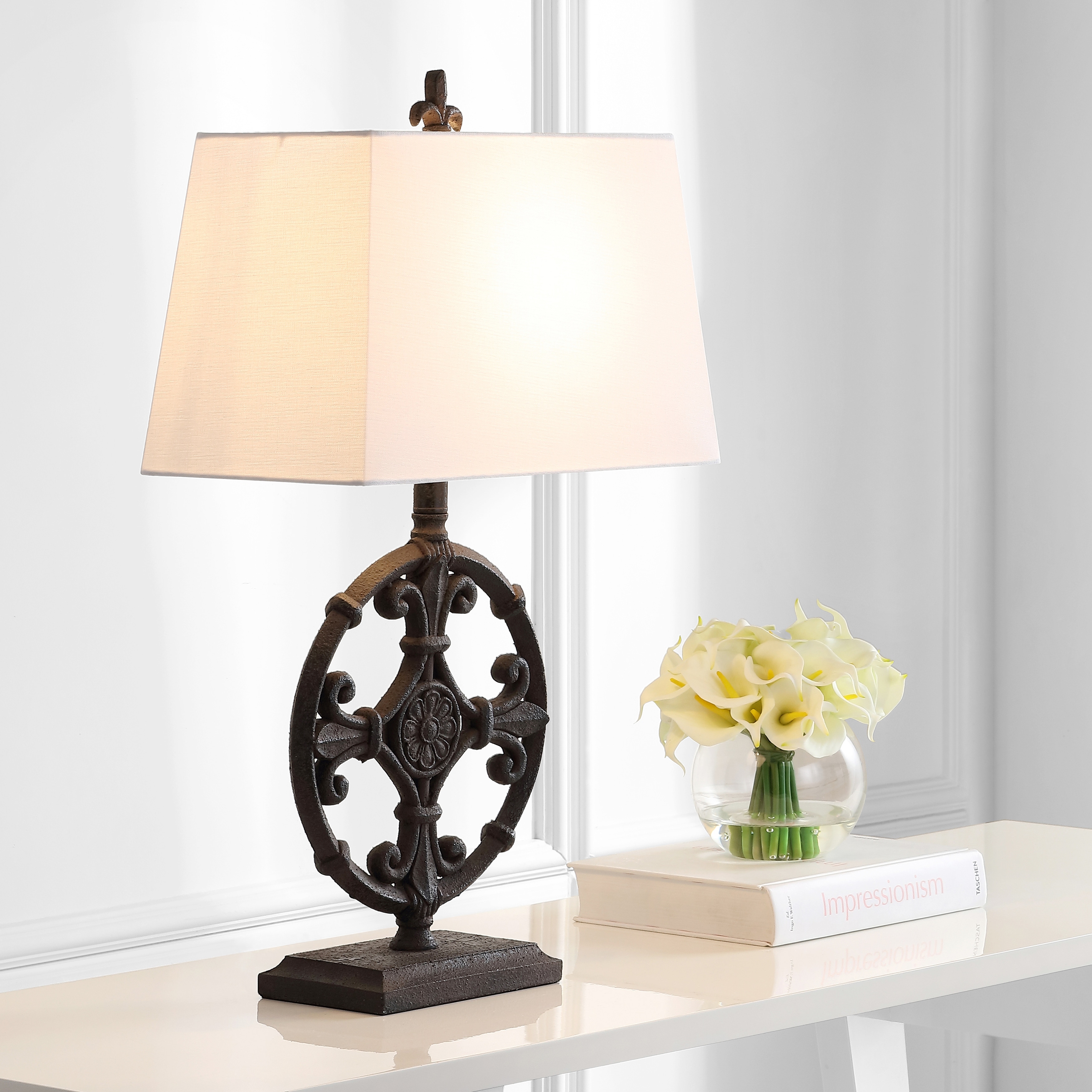 SAFAVIEH Lighting Lydianne 28-inch Iron LED Table Lamp (Set of 2) - 16"x9"x28" - 16Wx9Dx28H