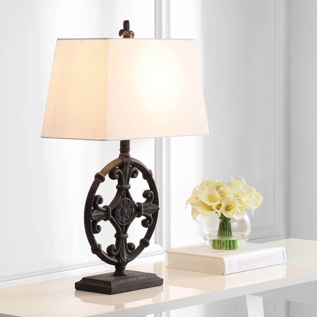 SAFAVIEH Lighting Lydianne 28-inch Iron LED Table Lamp (Set of 2) - 16"x9"x28" - 16Wx9Dx28H