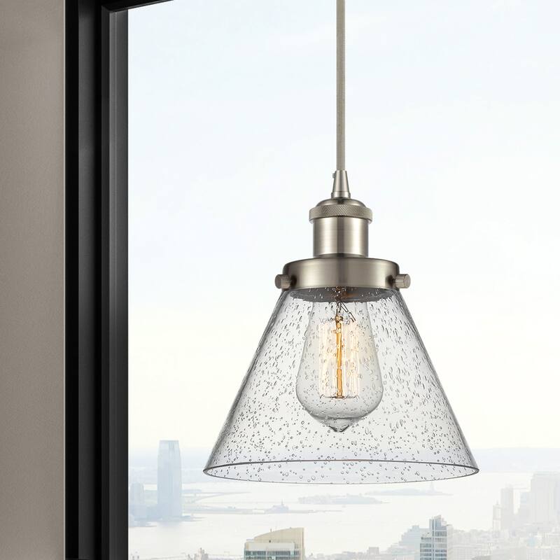 Innovations Lighting Large Cone 8" Wide Mini Pendant - Cord Hung