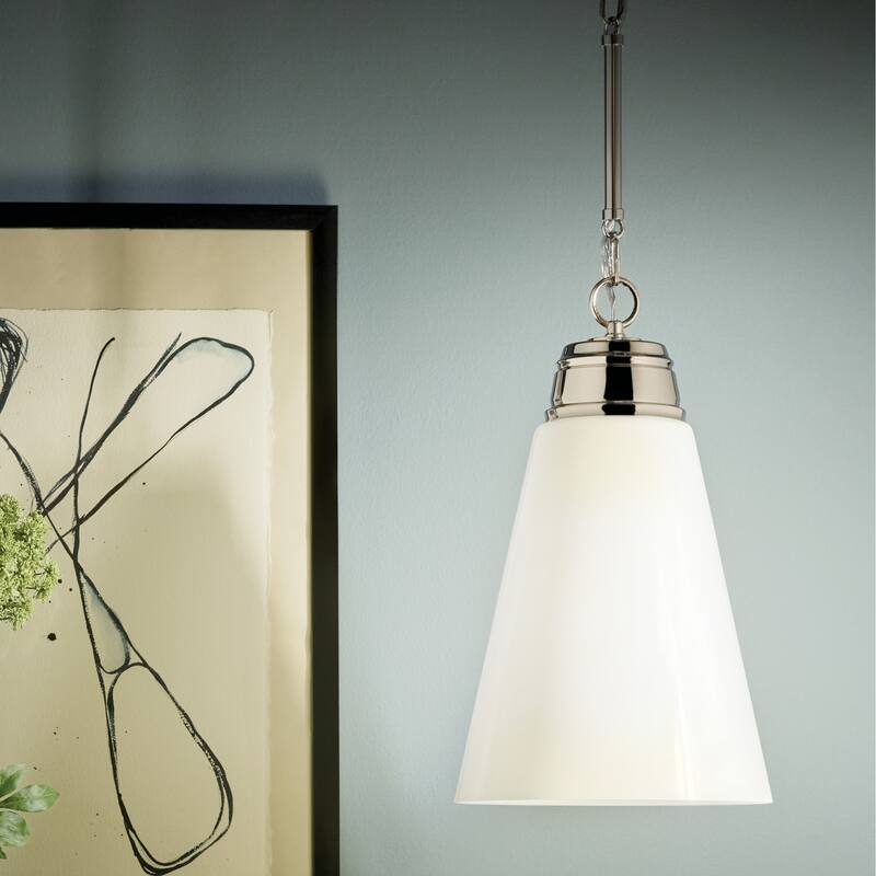 Kichler Lighting Marsailli 19" 1-Light Medium Pendant with Opal Glass in Brushed Nickel - 11.5