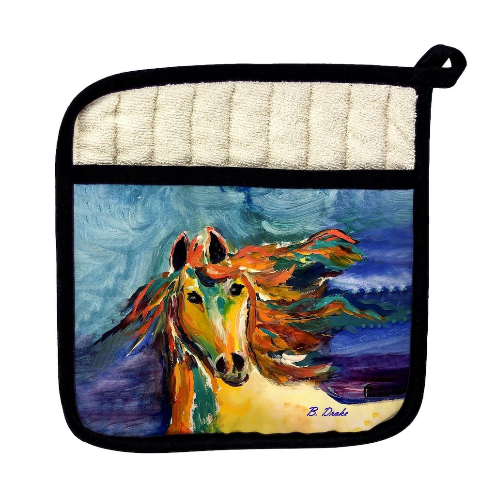 Colorful Horse Pot Holder - 9x9
