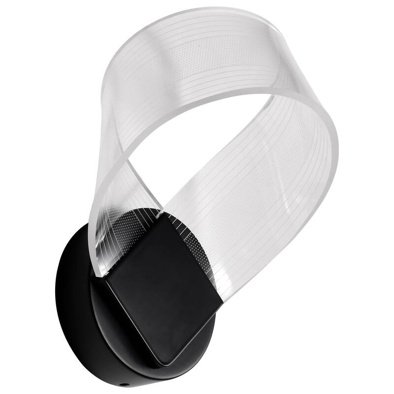 Barnett LED Wall Sconce Matte Black Silk Screened Acrylic Lens - Matte Black