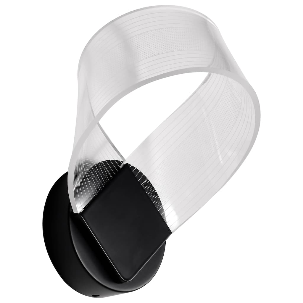 Barnett LED Wall Sconce Matte Black Silk Screened Acrylic Lens