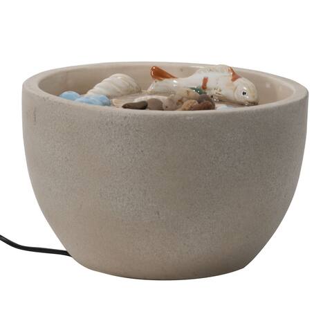 Foreside Home & Garden Multicolor Tidepool Ceramic Indoor Water Fountain With Pump - 7 x 7 x 4.75
