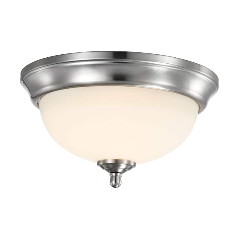 19 Watt 11 inch LED Flush Mount Fixture 3000K Dimmable Brushed Nickel Frosted Glass - Brushed Nickel