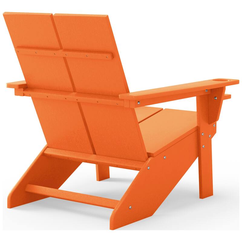 Coastin Modern Poly Adirondack Chair (Set of 4), Black