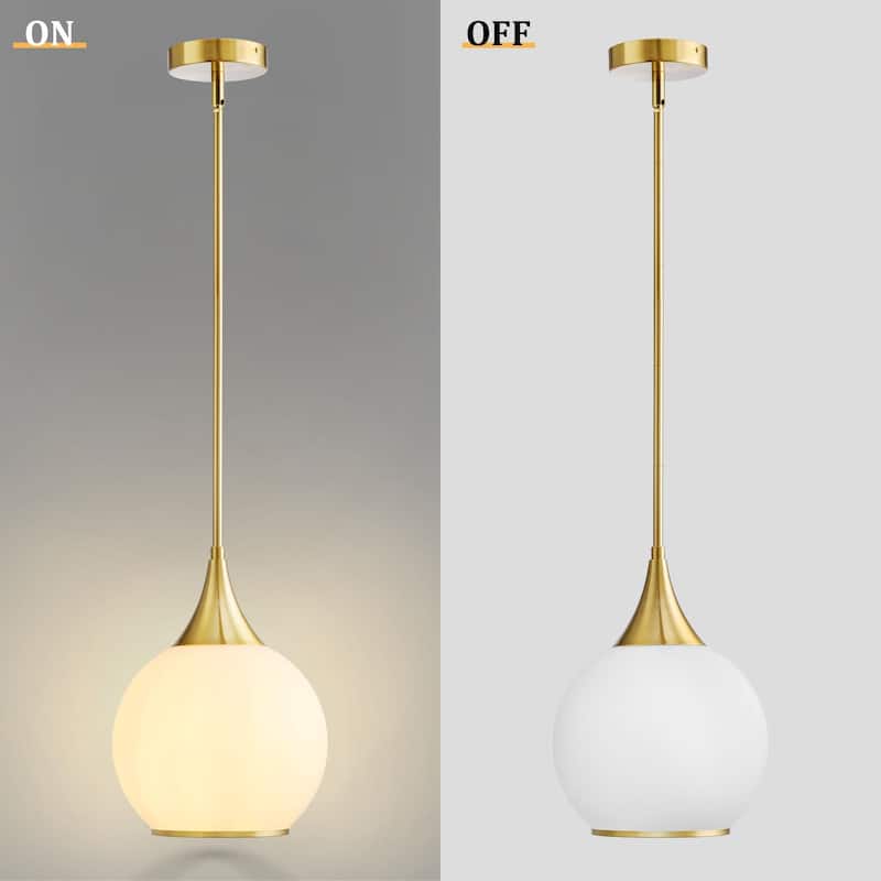 Modern Pendant Light Fixture Dimmable Kitchen Island Hanging Ceiling Lights with Glass Shade
