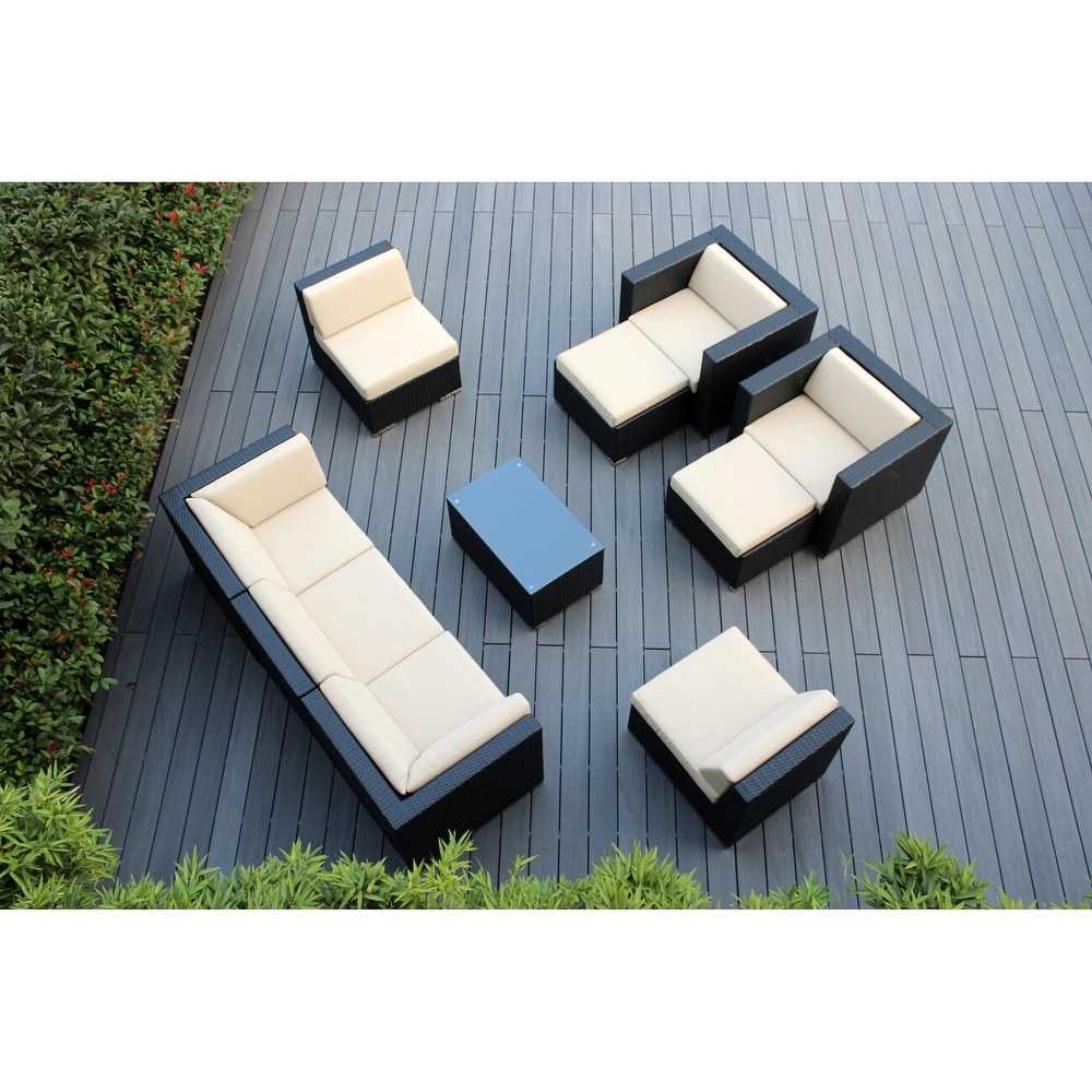 Ohana Black Wicker Outdoor 10-piece Conversation Set - No Assembly