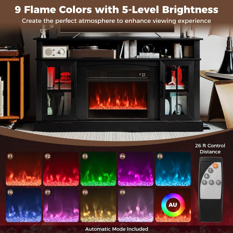 Costway 58" Fireplace TV Stand with LED Lights Entertainment Center - See Details
