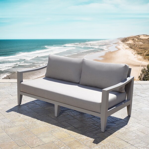 Abbyson Hyannis Modern Outdoor Aluminum Sofa