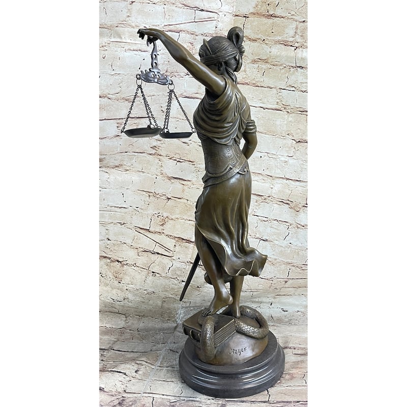 23 Inches Tall Blind Justice Graduation Gift Lawyer Student Bronze Sculpture Figurine