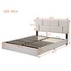 preview thumbnail 20 of 30, Queen Size Bed Grounding Platform Bed with Hydraulic Storage Upholstered Low Profile Bed Wingback Bed with Metal Legs
