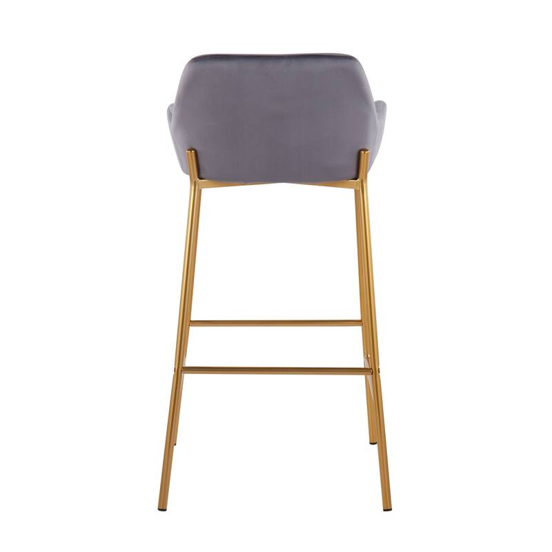 Silver Orchid Galotti Gold Fixed-Height Upholstered Bar Stool - Set of 2