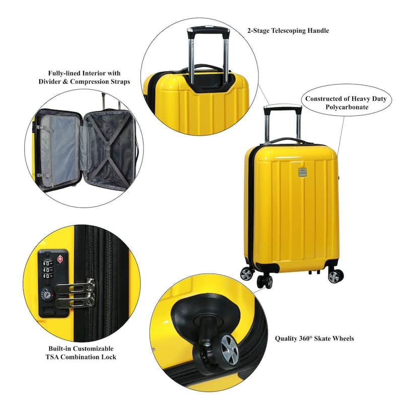 World Traveler 20" Spinner Carry-On Lightweight Airline Approved