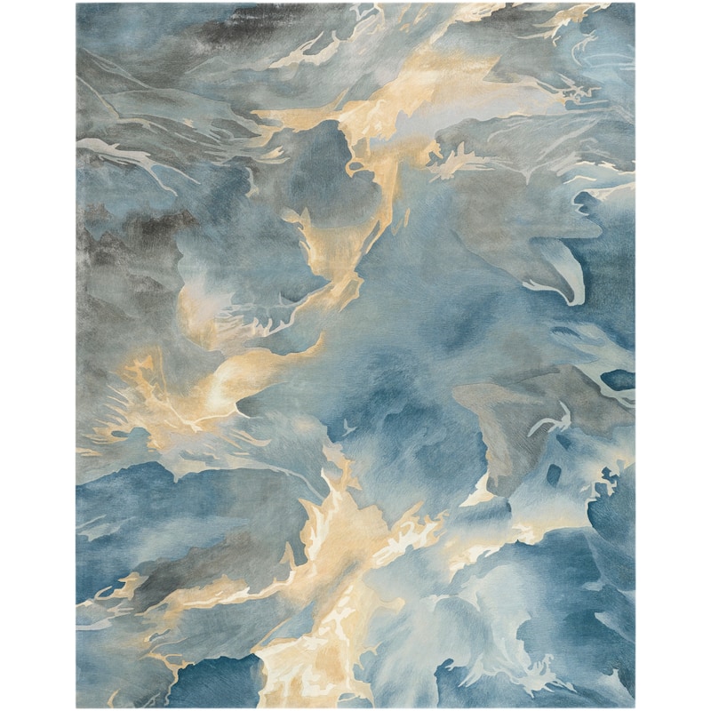 Nourison Home Prismatic Indoor only Blue Abstract Area Rug