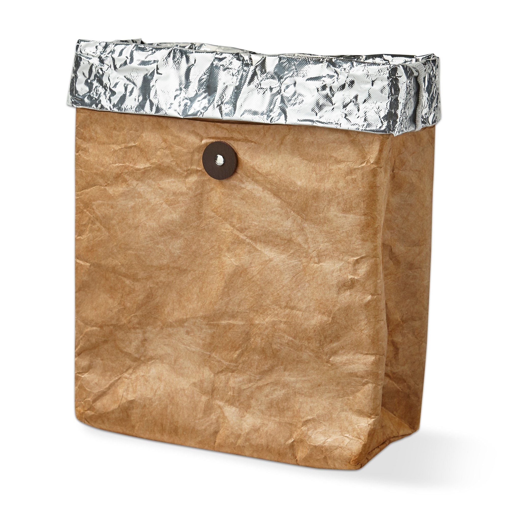 Caravan Insulated Lunch Bag - Brown Aluminum Tote, Wipe Clean, 11.8" H x 9.84" L x 4.33" W, Perfect for Summer Outings