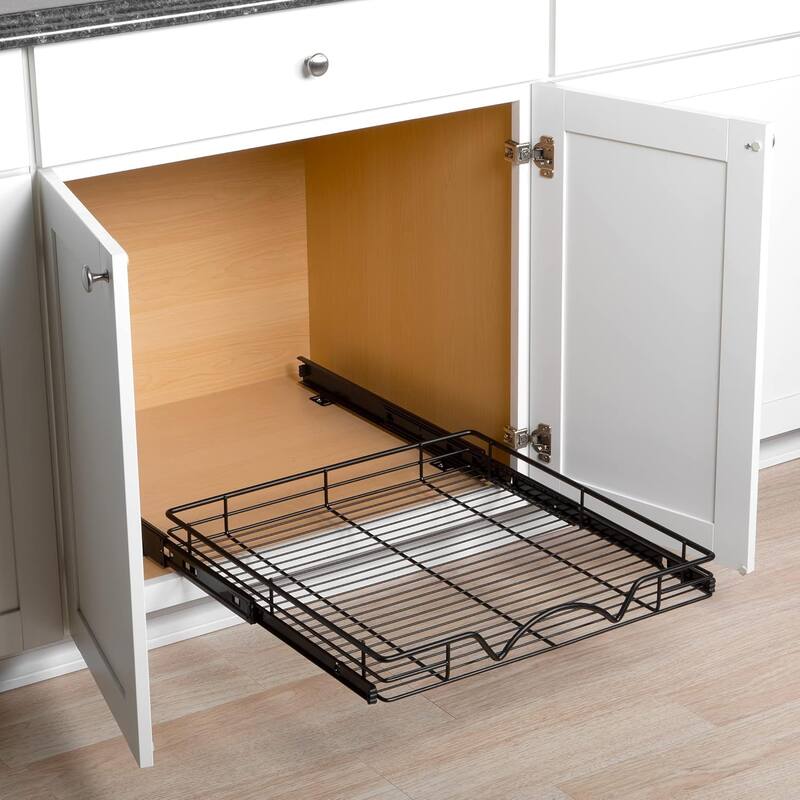 Hold N' Storage - Black Pull Out Cabinet Organizer, Heavy Duty Metal with Lifetime Limited Warranty