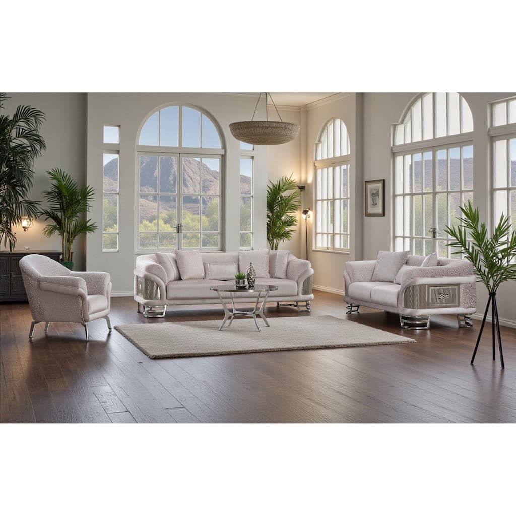 Moderna 3 Pieces Living Room Sets 1 Sofa 1 Loveseat 1 Chair