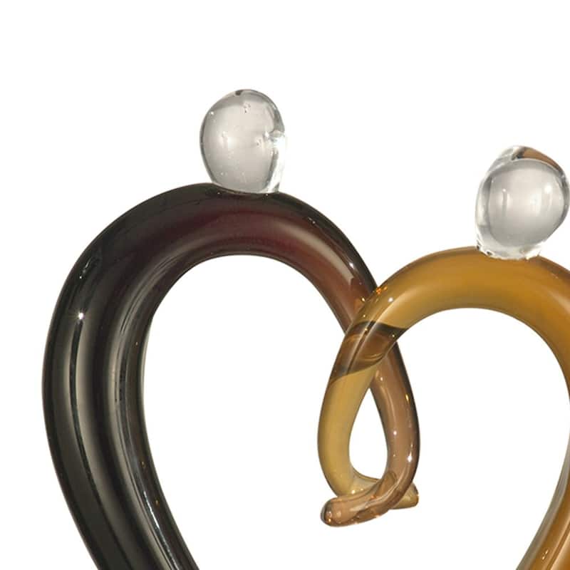 Hearts Handcrafted Art Glass Sculpture