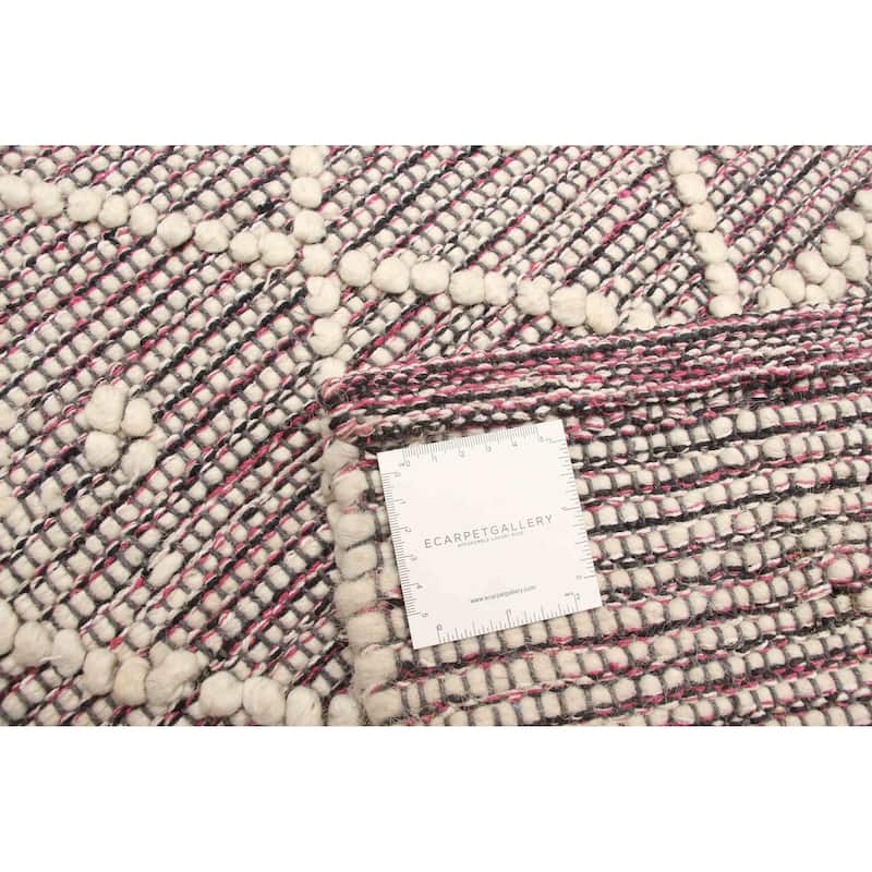 ECARPETGALLERY Braid weave Sienna Pink Wool Rug - 6'2 x 8'10
