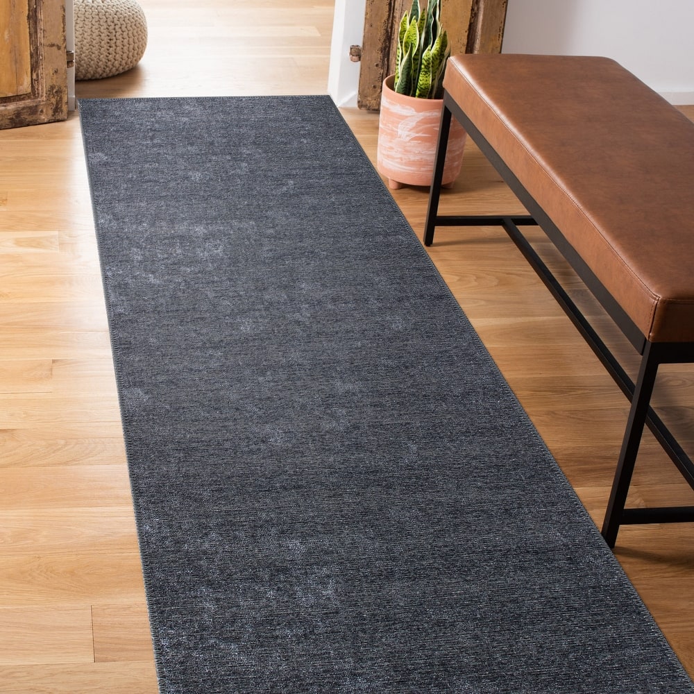 Contemporary Solid Machine Washable Area Rug