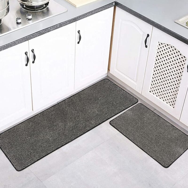 Luxurious Speckled Kitchen Rug Set - 20x32 & 20x48 Inches Kitchen Mats - 48"L x 20"W x 2/8"H