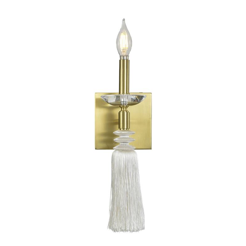 StyleCraft Marquette Tassel Wall Sconce - 5"W x 5"D x 14.5"H