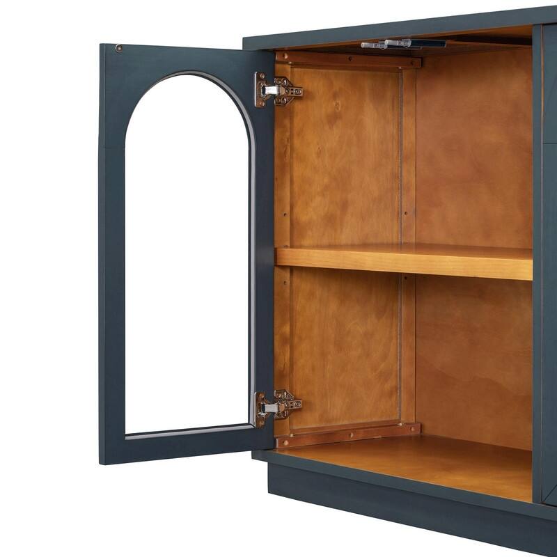 57.7" Large Sideboard Buffet Cabinet with Adjustable Shelves and Glass Doors for Kitchen and Dining Room