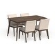 preview thumbnail 27 of 37, Fabrizio Mid-century Modern 5-piece Dining Set by Christopher Knight Home light beige + natural walnut
