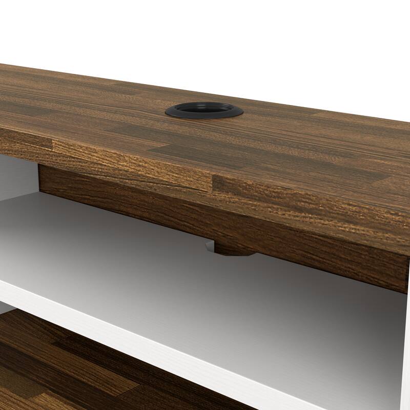 DH BASIC Mid-Century Modern 71-inch 4-Shelf Floating TV Console by Denhour