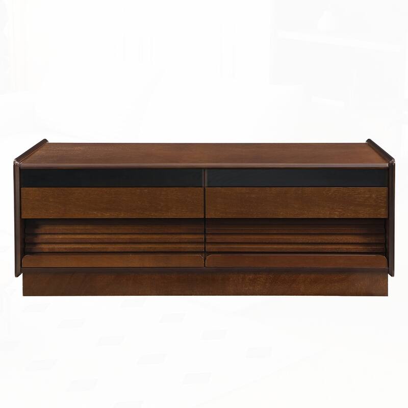Rectangle Coffee Table with 4 Drawers and 2 Display Shelves