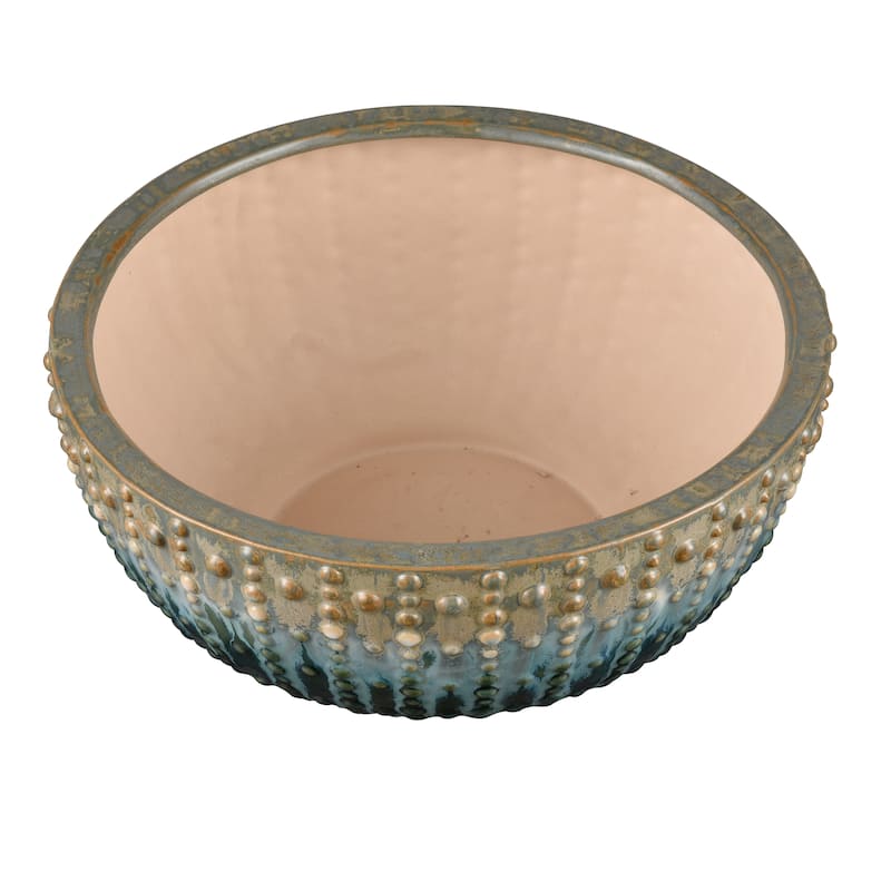 Atlas Jaffe Earthenware Reactive Green Bowl - 10.25 inch Wide