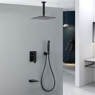Ceiling Mount Shower Faucet With Tub Spout Modern Shower System Set ...