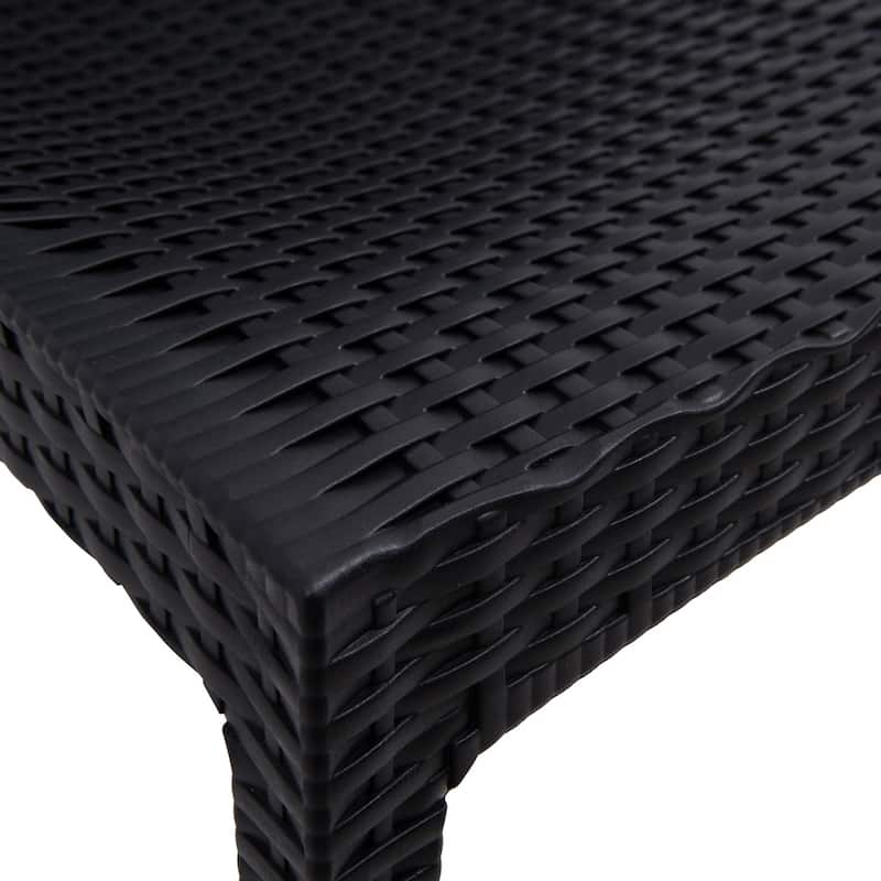 Outdoor Patio Dining Chairs, Set of 4 Stackable Polypropylene Chairs with Woven Design for Garden, Deck, or Pool