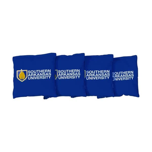 slide 2 of 3, Southern Arkansas Muleriders Blue Cornhole Bags All-Weather Resin Filled